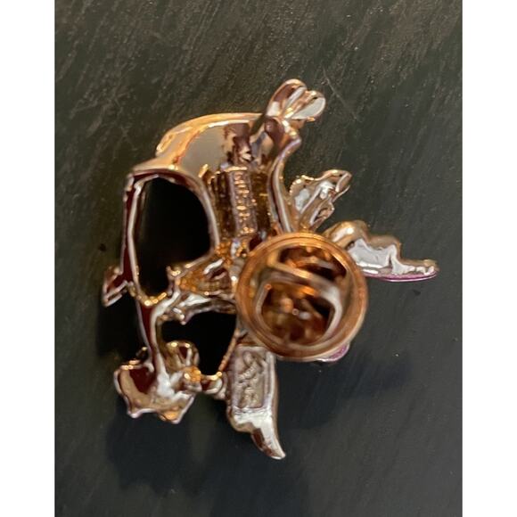 Vintage Gigi Giusti Brushed Goldtone Angel With Rose Lapel Hat Vest Sweater Pin - Picture 5 of 5